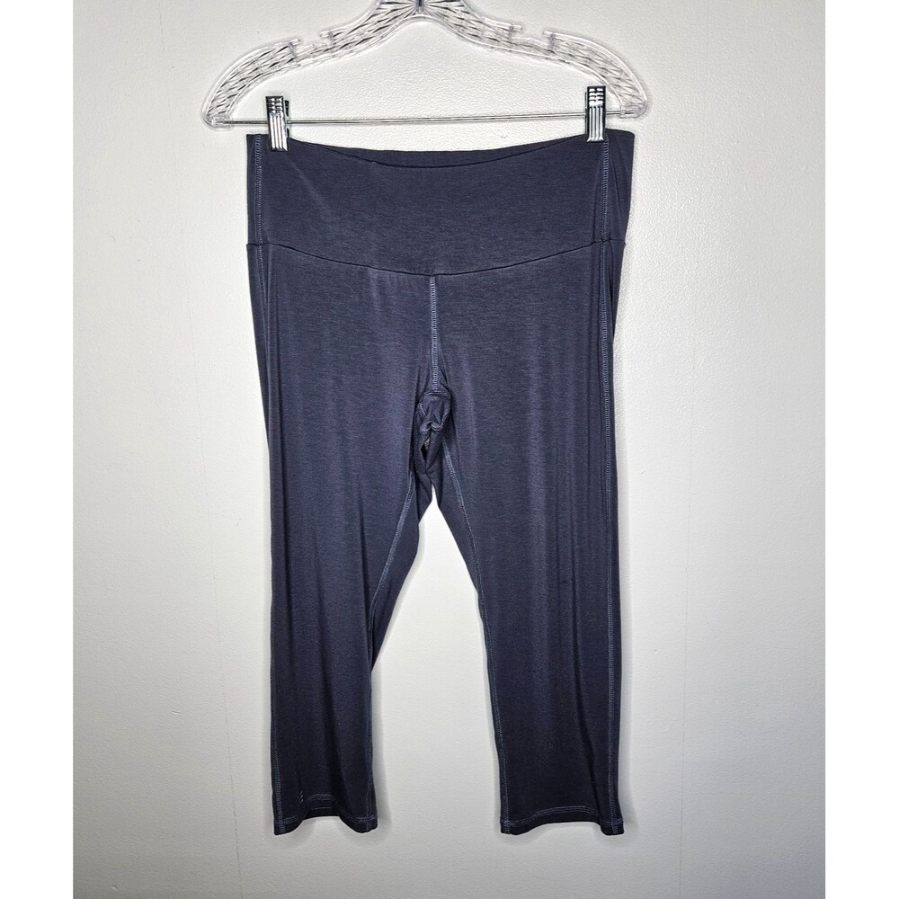 FREE FLY Women's Cropped Bamboo Leggings Large Gray Casual Athleisure